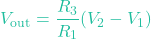 \[V_{\text{out}} = \frac{R_3}{R_1} (V_2 - V_1)\]