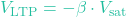 V_{\text{LTP}} = -\beta \cdot V_{\text{sat}}