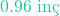 0.96\text{ in&ccedil;}