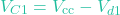 \[V_{C1} = V_{\text{cc}} - V_{d1}\]
