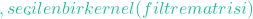 , se&ccedil;ilen bir kernel (filtre matrisi)