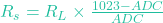 R_s = R_L \times \frac{1023 - ADC}{ADC}