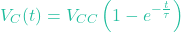 \[V_C(t) = V_{CC} \left(1 - e^{-\frac{t}{\tau}}\right)\]