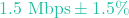 1.5\text{ Mbps} \pm 1.5\%