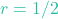 r = 1/2
