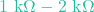 1\text{ k}\Omega - 2\text{ k}\Omega