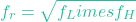 \[ f_r = \sqrt{f_L imes f_H} \]