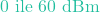 0 \text{ ile } 60 \text{ dBm}