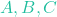 A, B, C