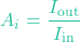 \[A_i = \frac{I_{\text{out}}}{I_{\text{in}}}\]