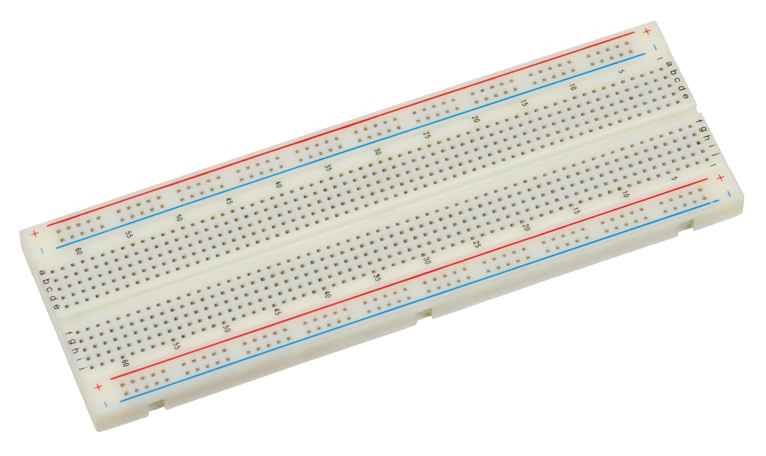 Standart tipte, çift güç hatlı breadboard