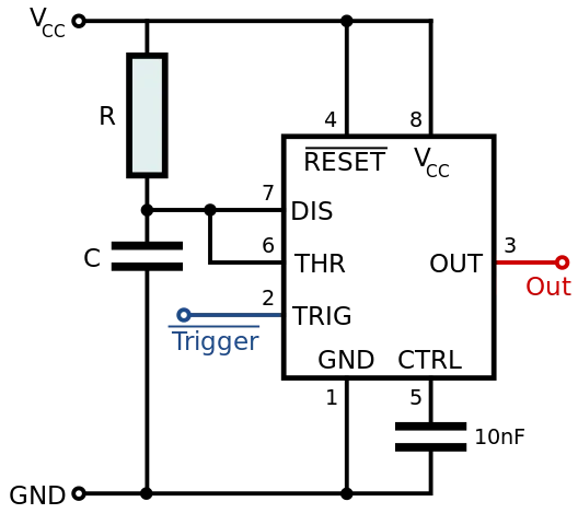 555 monostable devresi 555 monostable devresi