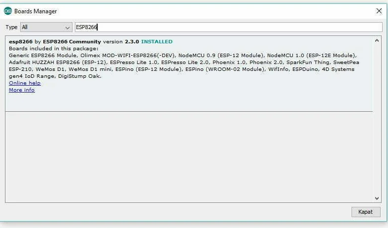 NodeMCU ESP8266 Kullanımı ve Fonksiyonları : Bölüm 1 nodemcu esp8266 kullanımı,nodemcu fonksiyonları Arduino IDE ESP8266 Kart Paketi Kurulumu