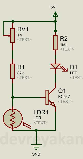 Karanlıkta LED Yakan Devre LDR Nedir? Nasıl Çalışır? karanlıkta led yakan devre,ldr kullanımı