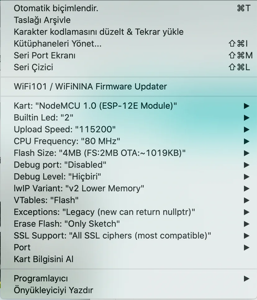 NodeMCU: Arduino IDE Desteği, Flash Program Yükleme, Yazılım Güncelleme nodemcu nasıl kullanılır,esp8266 nasıl kullanılır,esp8266 arduino