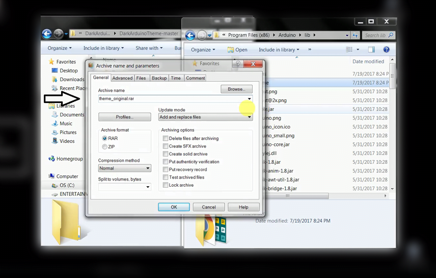 arduino tema, Arduino IDE’ye Tema Kurmak