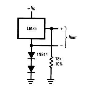 Diyot Tabanlı LM35 Negatif Sıcaklık Devre Şeması