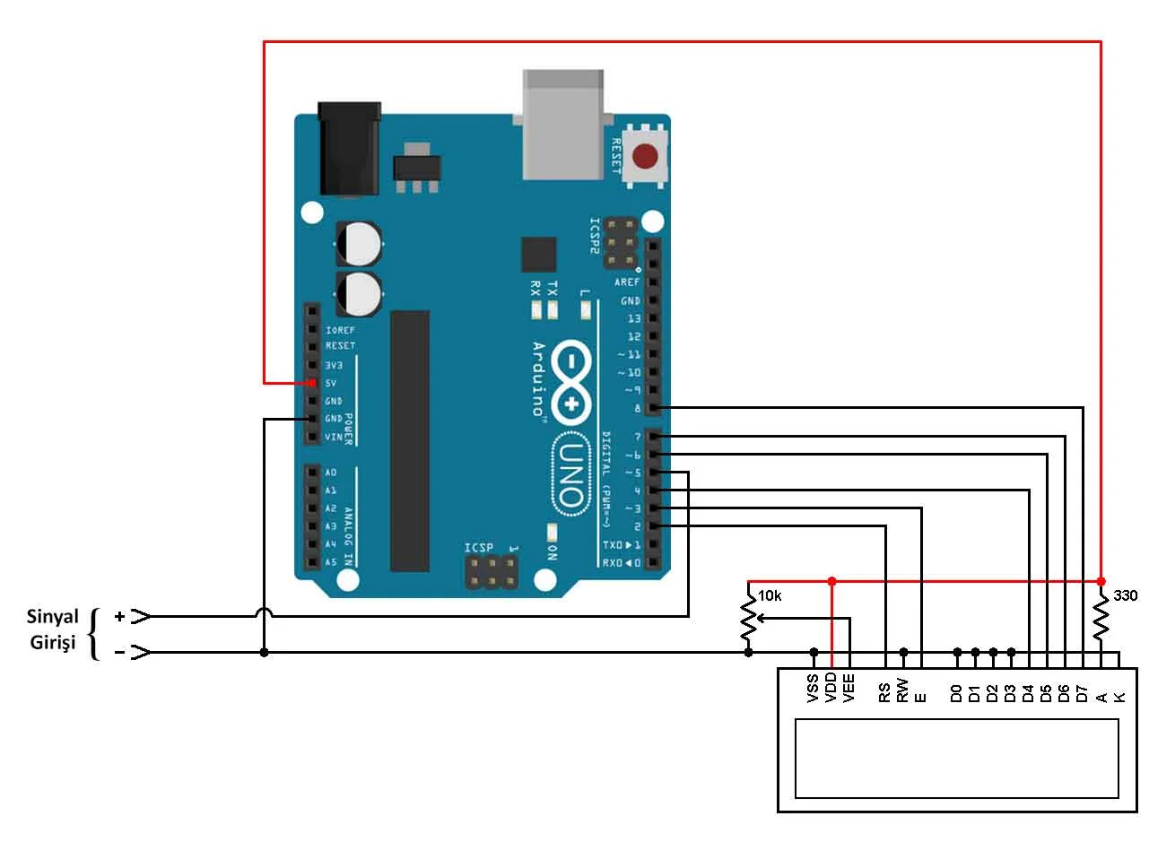 Arduino Frekansmetre Devre Şeması
