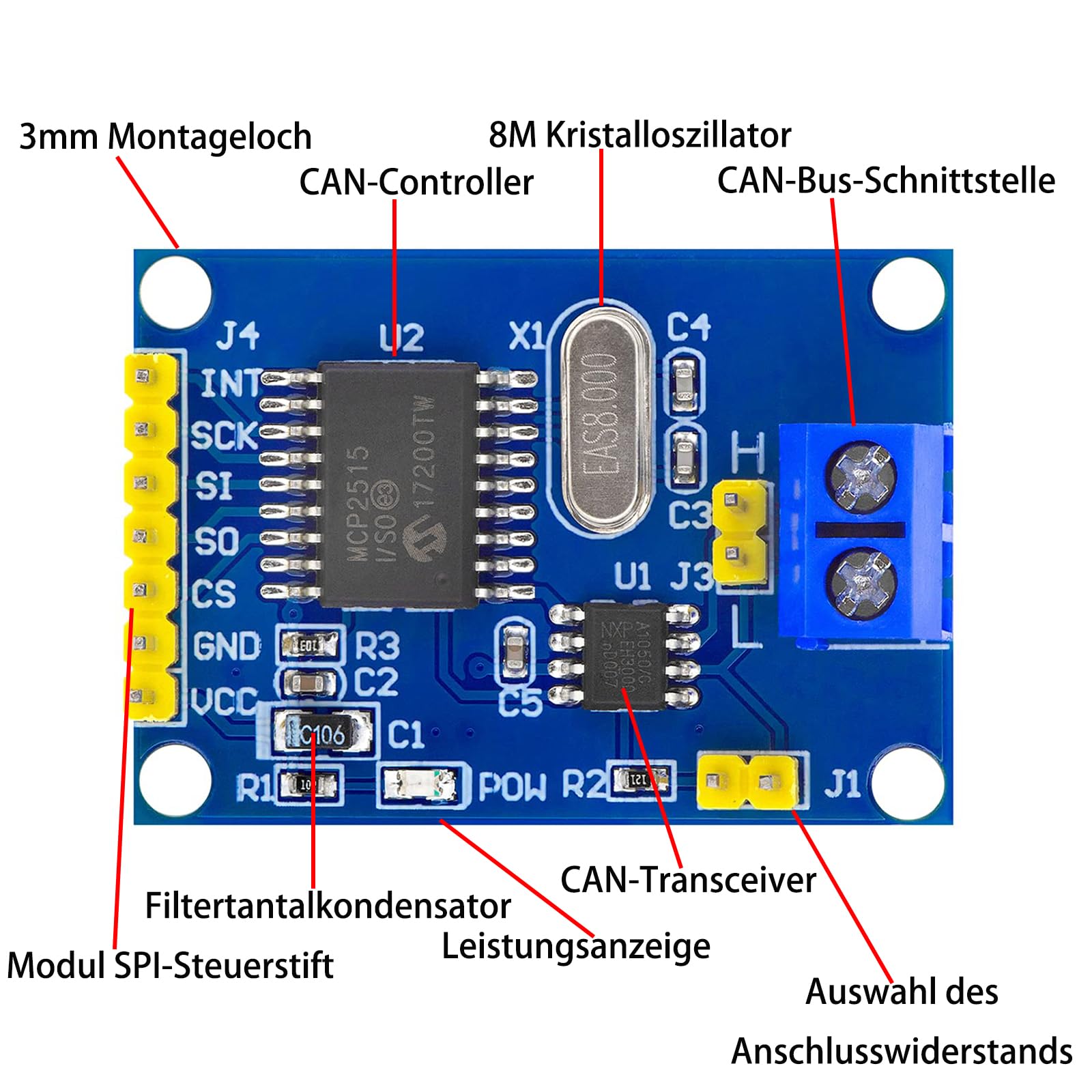 Arduino ile MCP2515 CANBUS-SPI Modülü Kullanımı mcp2515,mcp2515 canbus-spi haberleşme modülü,canbus-spi,canbus,arduino ile mcp2515 canbus-spi