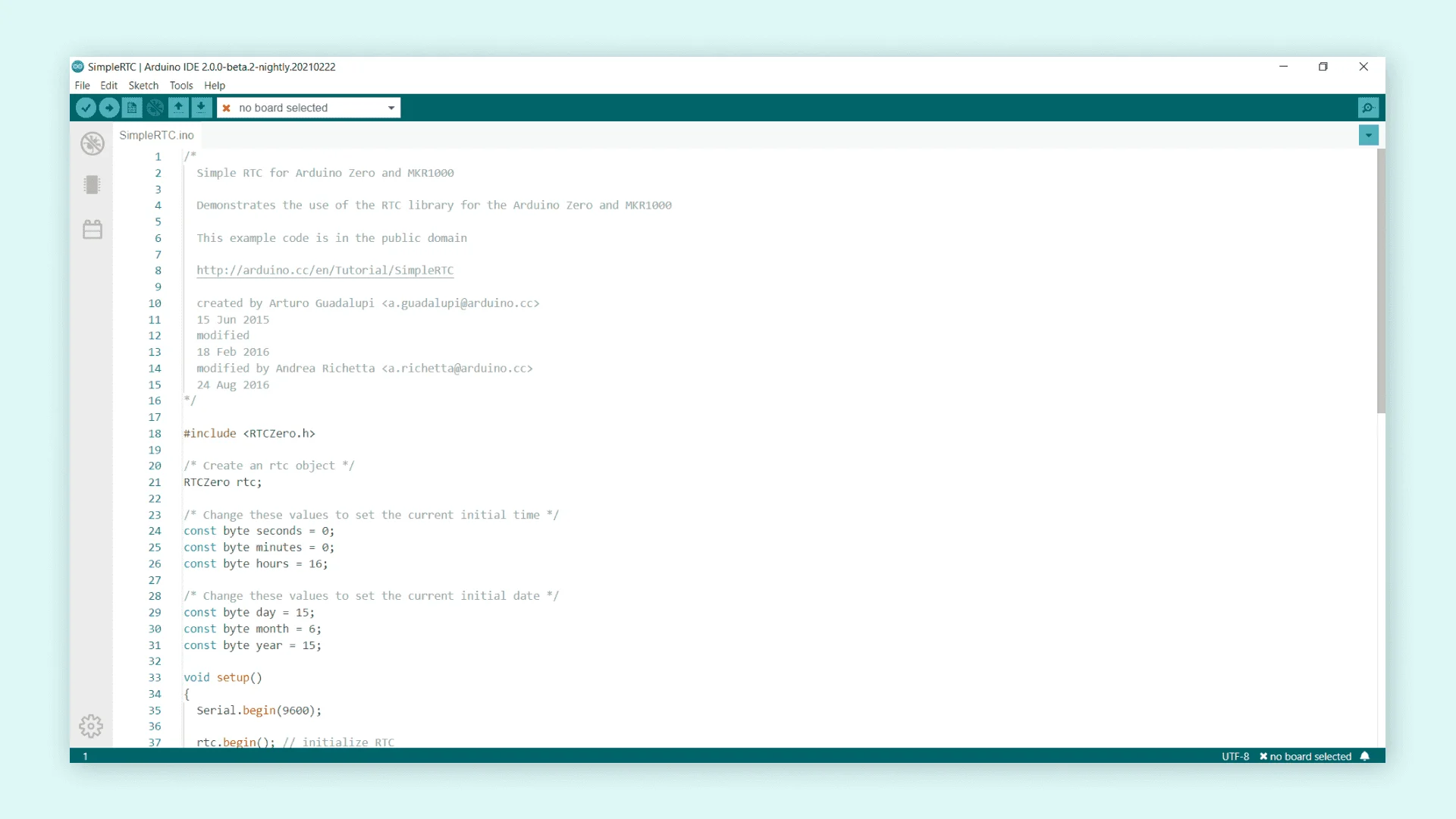 Arduino IDE 2.0 Kütüphane Kurulumu kütüphane kurulumu,arduino ide 2.0 kütüphane Açılan Örnek Proje Penceresi