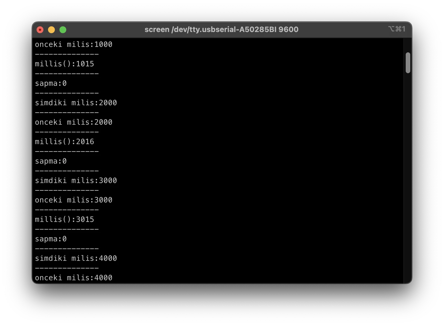 Arduino Seri Çizdirici Sayaç Grafiği