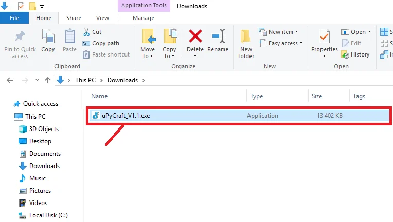 uPyCraft IDE Kurulumu Windows, MacOS, Linux uPyCraft İndirilen uPyCraft Windows Dosyası