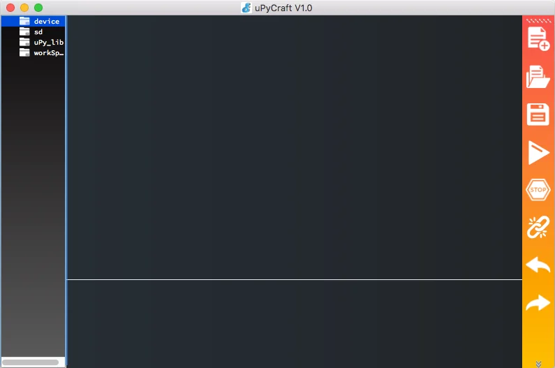 uPyCraft IDE Kurulumu Windows, MacOS, Linux uPyCraft uPyCraft macOS Arayüzü