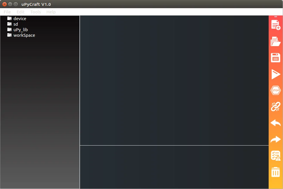 uPyCraft IDE Kurulumu Windows, MacOS, Linux uPyCraft uPyCraft Linux Arayüzü