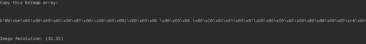 Python img_to_bmp.py Çıktı Arayüzü
