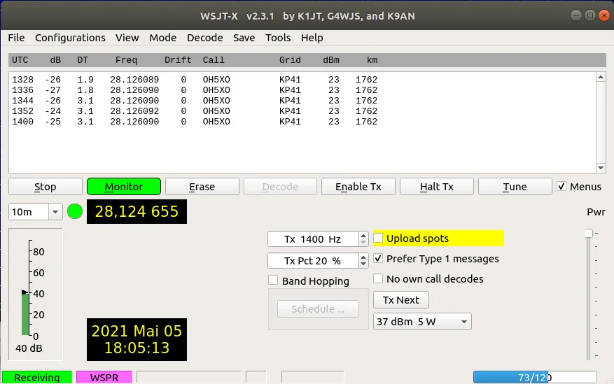RTL-SDR ile WSPR Sinyali Nasıl Çözülür? wspr,rtl-sdr WSJT-X WSPR Arayüzü ve Sinyal Çözümleme